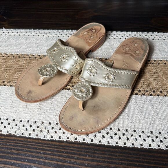 Jack Rogers Platinum Gold Slide Sandal - Picture 2 of 9